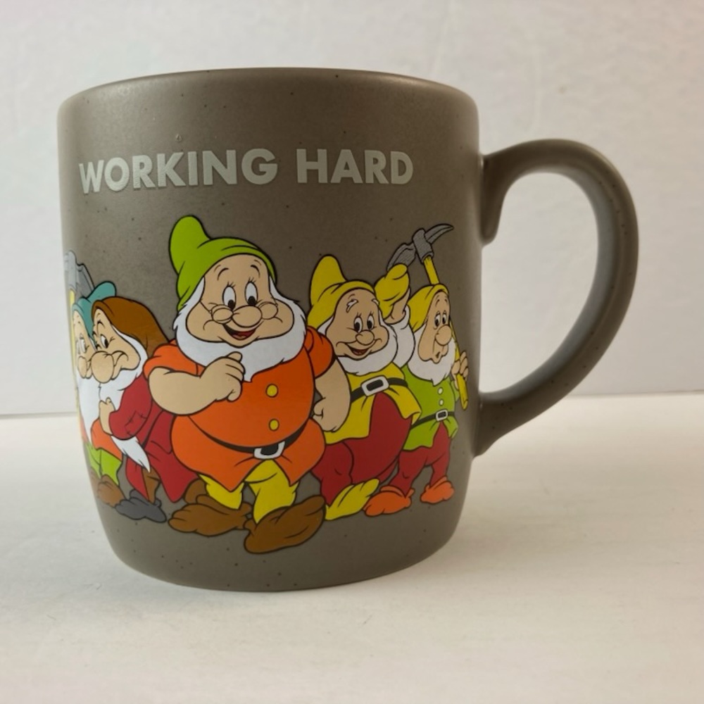 Disney Seven Dwarfs “Working Hard - Hardly Working” Ceramic Mug New